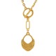 Collier en Or avec Fermoir en T et Pendentif Ethnique en Relief