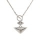 Collier géométrique avec losange en métal et fermoir en T