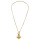 Collana Geometrica con Rombo in Metallo e Chiusura a T