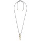 Collier avec Pendentifs Métalliques Rotatifs Noirs et Dorés