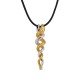 Collier avec pendentifs métalliques rotatifs dorés et argentés