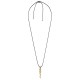 Collier avec pendentifs métalliques rotatifs dorés et argentés