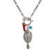 Collier avec Pendentif Poisson en Métal Argenté et Fermoir en T