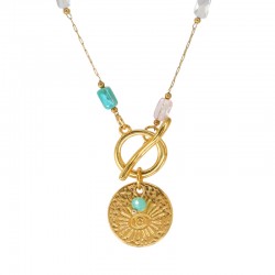 Collana con Occhio Rotondo in Metallo e Chiusura a T