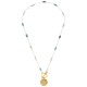 Collier avec œil rond en métal et fermoir en T
