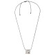 Collier avec pendentif carré en métal argent martelé
