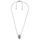 Collar con colgante trapezoidal geométrico de plata texturizada
