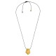 Collar con colgante trapezoidal geométrico de oro texturizado