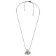 Necklace with Textured Silver Heart & Snake Cord