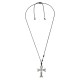 Necklace with Silver Cross, Heart & Snake Cord