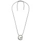 Collier avec Pendentif Spirale en Métal Argenté sur Cordon Noir