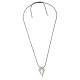 Collier avec Pendentif Argenté Incurvé et Cordon Noir