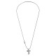 Collier avec Croix en Métal Argenté en Deux Parties sur Cordon Noir