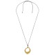 Collar con rombo metálico dorado asimétrico sobre cordón negro