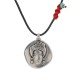 Collier avec tresse Frida & ADN en métal argenté sur cordon noir
