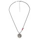 Collana con intreccio Frida & DNA in metallo argento su cordino nero