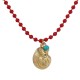 Collier d'été avec coquillage en métal et chaîne à billes