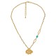 Necklace with Evil Eye & Turquoise Enamel Connector