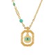Collier avec cadre métallique et œil maléfique en émail
