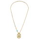 Necklace with Metal Frame & Enamel Evil Eye