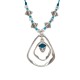 Collier avec Motif Losange Métallique Asymétrique et Émail