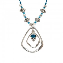 Necklace with Asymmetric Metal Rhombus Design & Enamel