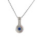 Minimal Necklace with Geometric Pendant & Blue Enamel