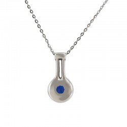 Collier Minimaliste avec Pendentif Géométrique et Émail Bleu