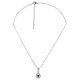 Collier Minimaliste avec Pendentif Géométrique et Émail Bleu