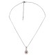 Collier Minimaliste avec Pendentif Géométrique et Émail Rouge