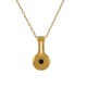 Collier Minimaliste avec Pendentif Géométrique et Émail Noir