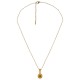 Collier Minimaliste avec Pendentif Géométrique et Émail Noir