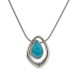 Collier en Argent avec Pendentif Asymétrique et Émail Turquoise