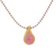 Collar con colgante metálico en forma de gota y esmalte rosa brillante