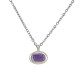Collier avec Pendentif Ovale en Émail Violet et Chaîne Délicate