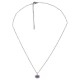 Collana con Ciondolo Ovale in Smalto Viola e Catena Delicata
