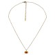 Necklace with Oval Red Enamel Charm & Delicate Chain