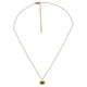 Necklace with Oval Green Enamel Charm & Delicate Chain