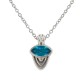 Necklace with Geometric Charm, Turquoise Enamel & Curves