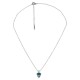 Collana con Ciondolo Geometrico, Smalto Turchese e Curve