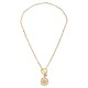 Necklace with White Enamel Metal Shell & T-clasp