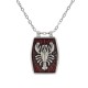 Collana con Ciondolo in Metallo Smalato Rosso e Disegno a Forma di Aragosta