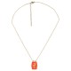 Collier avec pendentif en métal émaillé orange et motif hippocampe