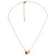 Collier avec Pendentif Géométrique en Métal et Émail Lilas