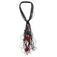 Collier avec cordons noirs multiples. Coquillages rouges et perles