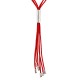 Necklace with Multiple Red Cords & Metal Tube
