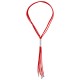 Collier avec cordons rouges multiples et tube métallique