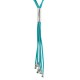 Collier avec cordons turquoise multiples et tube métallique
