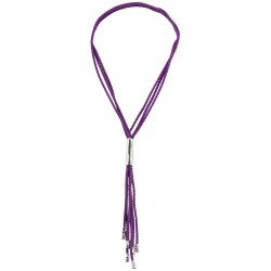 Collana con Cordoncini Viola e Tubo Metallico
