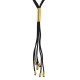 Collana con Cordoncini Neri Multipli e Tubo Metallico